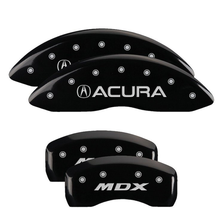 39021SMDXBK Front Disc Brake Caliper Covers Fits Select Acura MDX [Black Finish w/ Silver Acura / MDX]