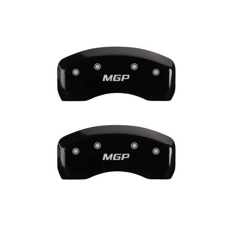 39023RMGPBK Rear Disc Brake Caliper Covers for 2006-2008 Acura RL [Black Finish w/ Silver MGP]