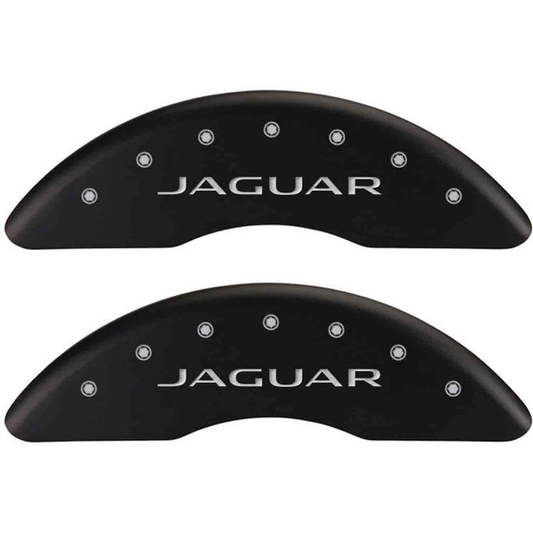 Jaguar/Leaper Matte Black Powder Coat Finish Silver Characters.