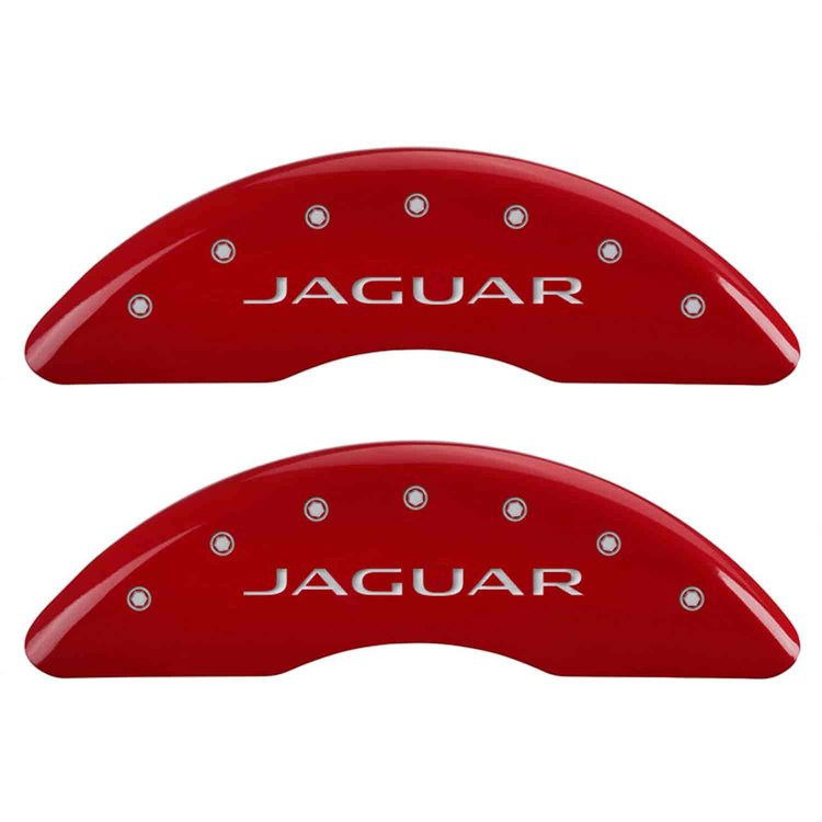 Jaguar/Leaper Red Powder Coat Finish Silver Characters.
