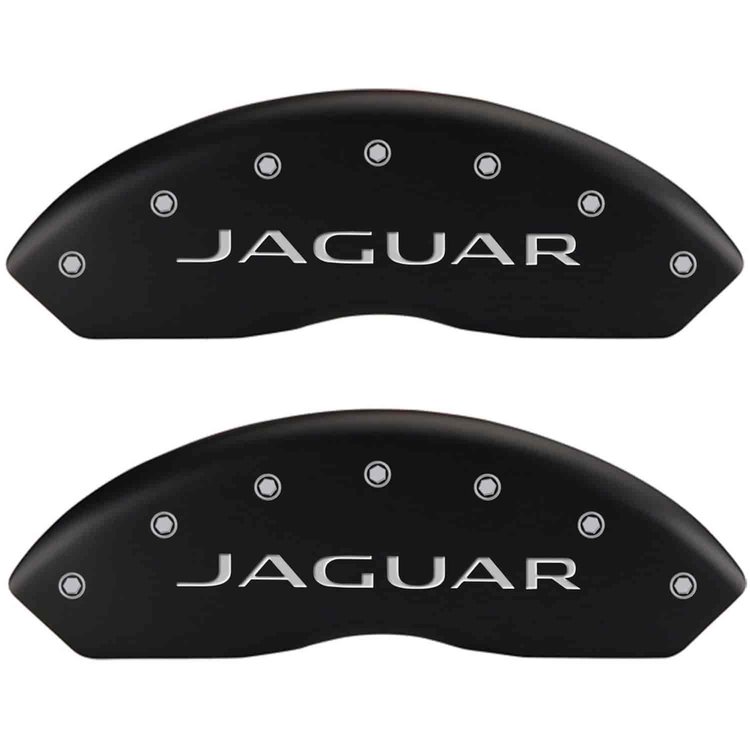 Jaguar/Leaper Matte Black Powder Coat Finish Silver Characters.