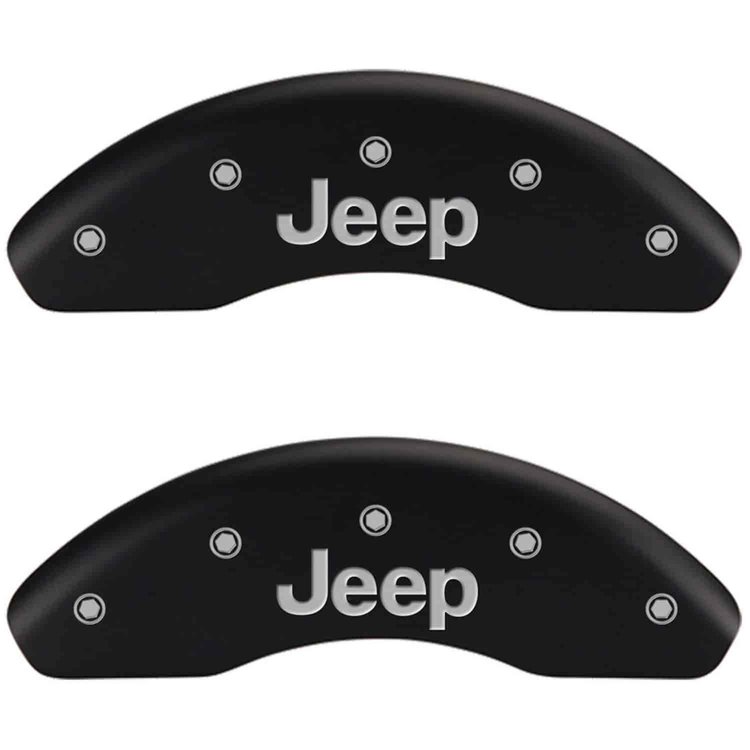 JEEP/JEEP Matte Black Powder Coat Finish Silver Characters.