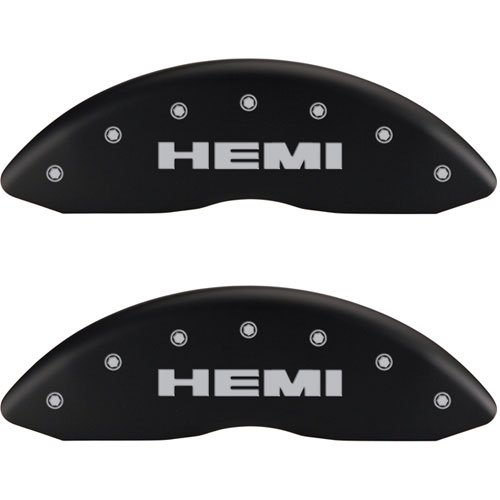 2011 JEEP GRAND CHEROKEE LIMITED - SET OF 4 CALIPER COVERS HEMI/HEMI ENGRAVING MATTE BLACK POWDER CO