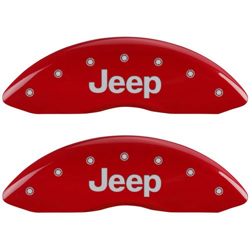 2011 JEEP GRAND CHEROKEE LAREDO - SET OF 4 CALIPER COVERS JEEP/JEEP GRILL LOGO RED POWDER COAT FINIS
