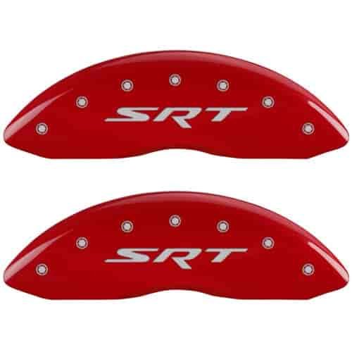 2011 JEEP GRAND CHEROKEE LAREDO - SET OF 4 CALIPER COVERS SRT/SRT RED POWDER COAT FINISH SILVER CHARACTERS. 18 WHEEL MIN