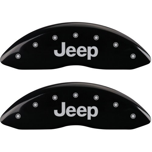 2014 JEEP CHEROKEE LATITUDE - SET OF 4 CALIPER COVERS JEEP/JEEP GRILL LOGO BLACK POWDER COAT FINISH