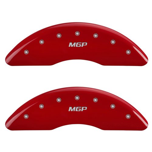 2014 JEEP CHEROKEE LATITUDE - SET OF 4 CALIPER COVERS MGP/MGP ENGRAVING RED POWDER COAT FINISH SILVER CHARACTERS. 18 WHEEL MIN