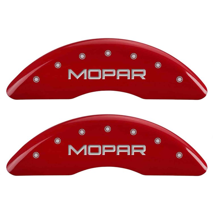 Mopar/Mopar Red Powder Coat Finish Silver Characters.