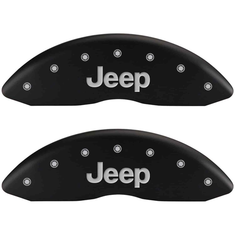JEEP/JEEP Matte Black Powder Coat Finish Silver Characters.