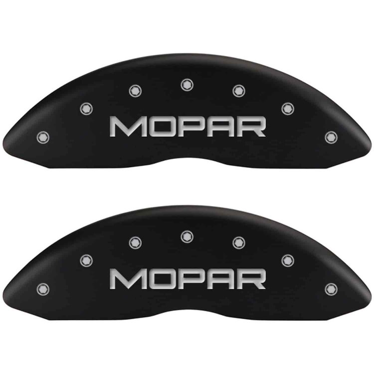 Mopar/Mopar Matte Black Powder Coat Finish Silver Characters.