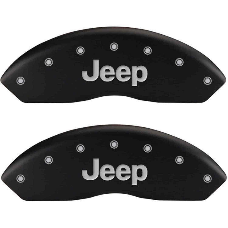 JEEP/JEEP Matte Black Powder Coat Finish Silver Characters.