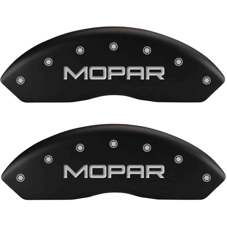 Mopar/Mopar Matte Black Powder Coat Finish Silver Characters.