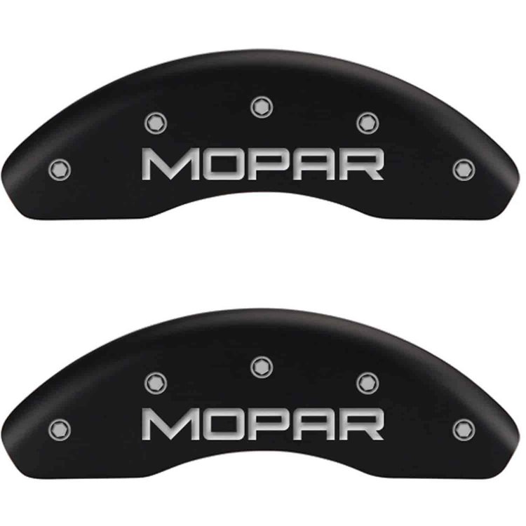 Mopar/Mopar Matte Black Powder Coat Finish Silver Characters.