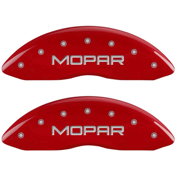 Mopar/Mopar Red Powder Coat Finish Silver Characters.