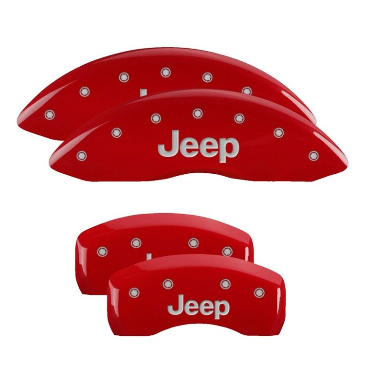 Front and Rear Disk Brake Caliper Covers for Jeep Gladiator, Red