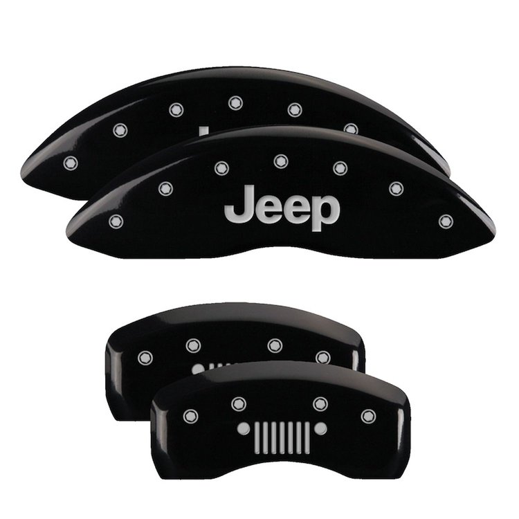 Front and Rear Disk Brake Caliper Covers for Jeep Gladiator, Black