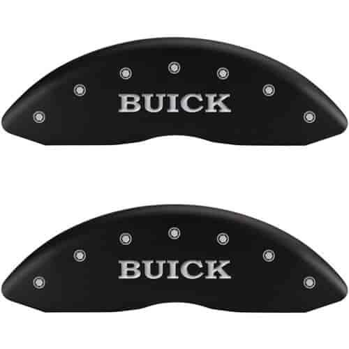 2012 BUICK VERANO BASE - SET OF 4 CALIPER COVERS BUICK/BUICK SHIELD MATTE BLACK POWDER COAT FINISH S