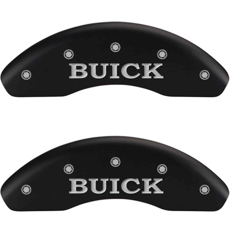 Buick/Buick Shield Matte Black Powder Coat Finish Silver Characters.
