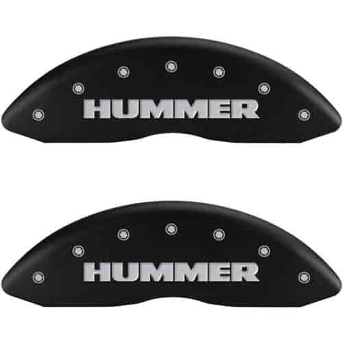 2008 HUMMER H3 ALPHA - SET OF 4 CALIPER COVERS HUMMER/HUMMER MATTE BLACK POWDER COAT FINISH SILVER CHARACTERS. 18 WHEEL MIN