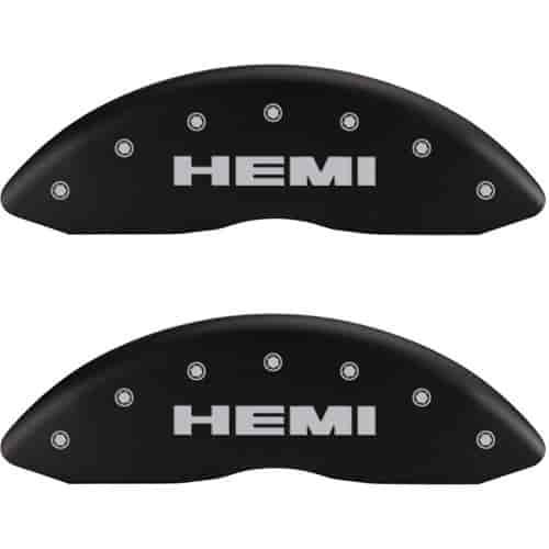 2012 RAM 1500 BIG HORN - SET OF 4 CALIPER COVERS HEMI/HEMI ENGRAVING MATTE BLACK POWDER COAT FINISH