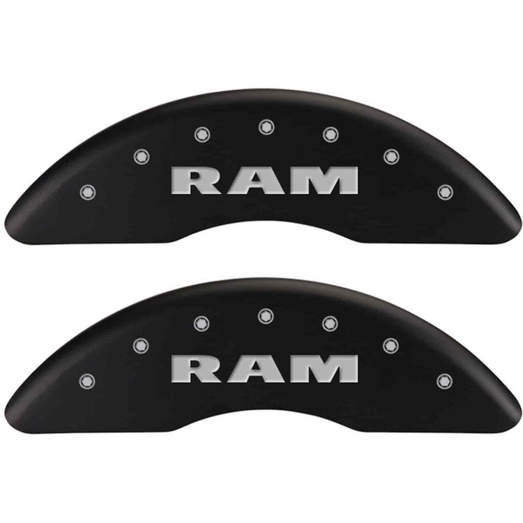 RAM/RAM Matte Black Powder Coat Finish Silver Characters.