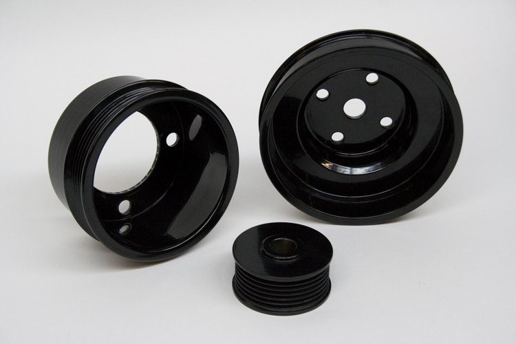 2630201 Water Pump Pulley Kit 1979-1993 Ford 5.0L 3-Piece Steel Black Powdercoat