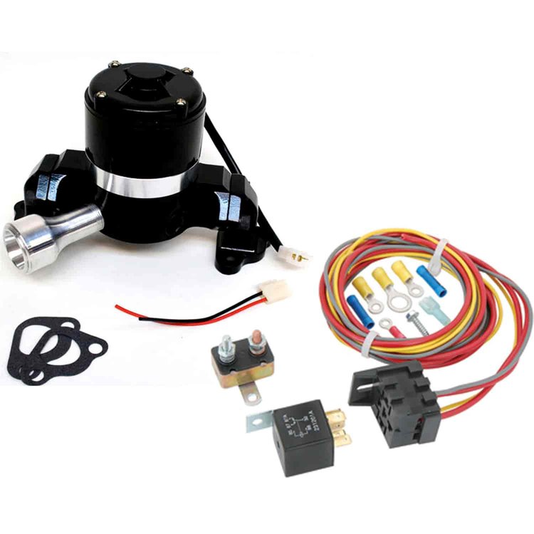 Electric Water Pump & Relay Kit Small Block Ford 302-351W Left Inlet