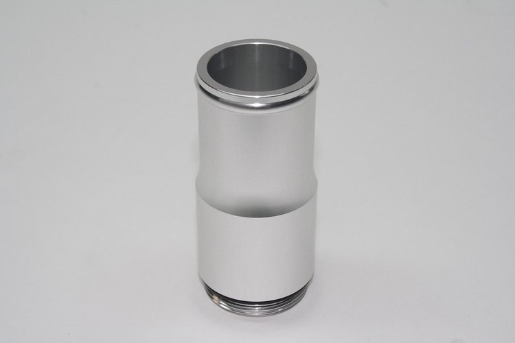 FITTING ELEC WATER PUMP 1-1/16 -20 1.0625 inch -20UN to 1.25 Hose x 3 in. Long Billet Alum Each