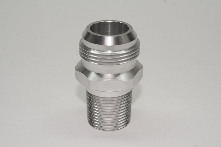 5292092 Straight Water Pump Fitting 3/4" NPT to -16 AN Male Fitting x 2.25" Long