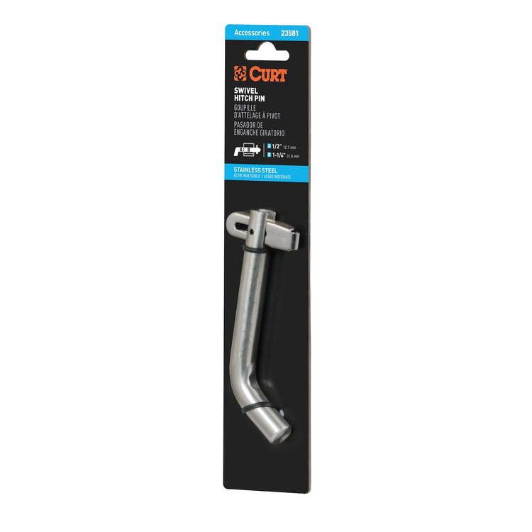 Pivot Lock Hitch Pin 1/2" Pin Fits 1 1/4" Receivers