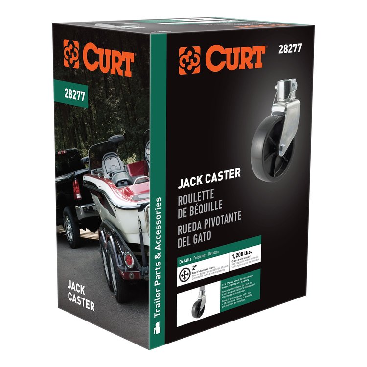 Trailer Jack Caster Assembly Fits 2 in. Tube