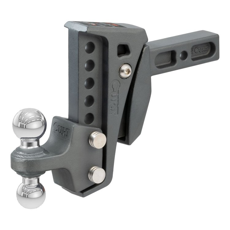 Rebellion XD Adjustable Cushion Hitch Mount, 2 in. Shank with Dual Trailer Ball