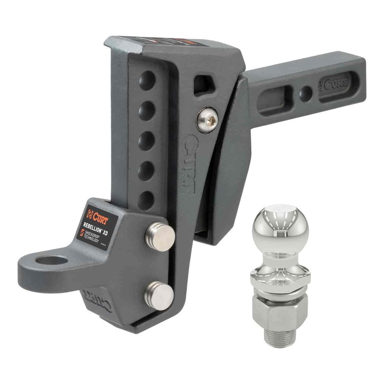 Rebellion XD Adjustable Cushion Hitch Ball Mount with Trailer Ball