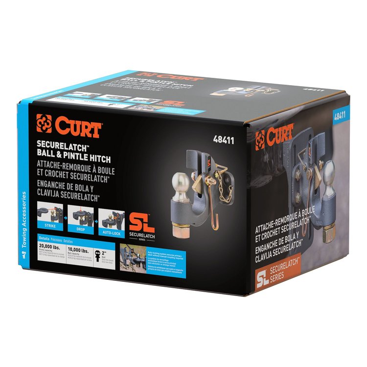 Securelatch Ball and Pintle Hitch [20,000 lbs. Gross Trailer Weight]