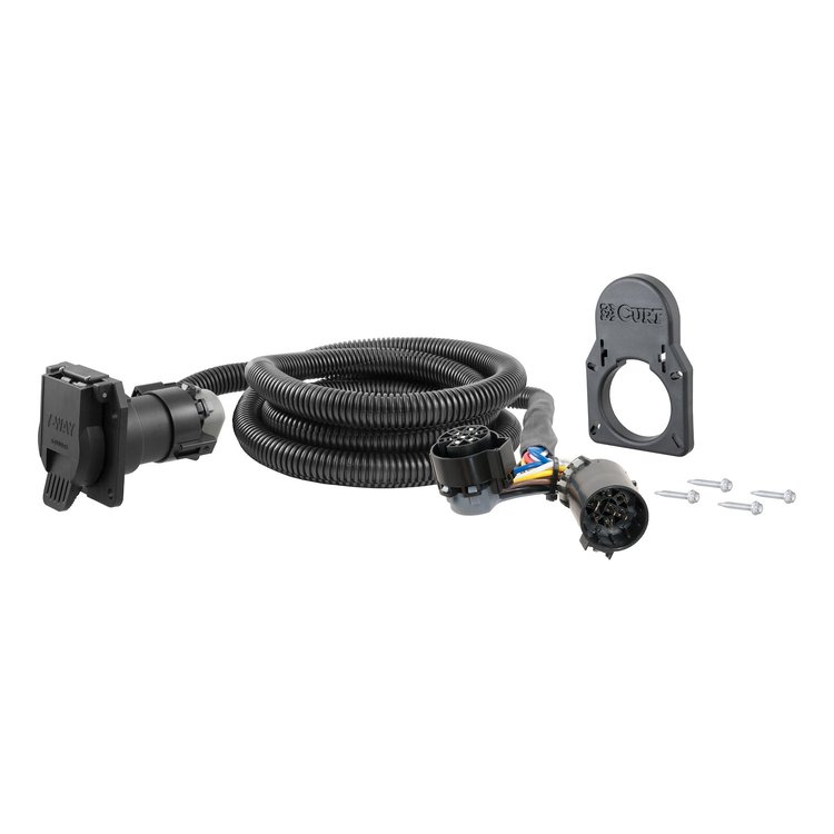 7-Way RV Wiring Harness Extension & Cover Fits Select Chevy Silverado, GMC Sierra 1500, 2500HD/3500HD Pickup Truck