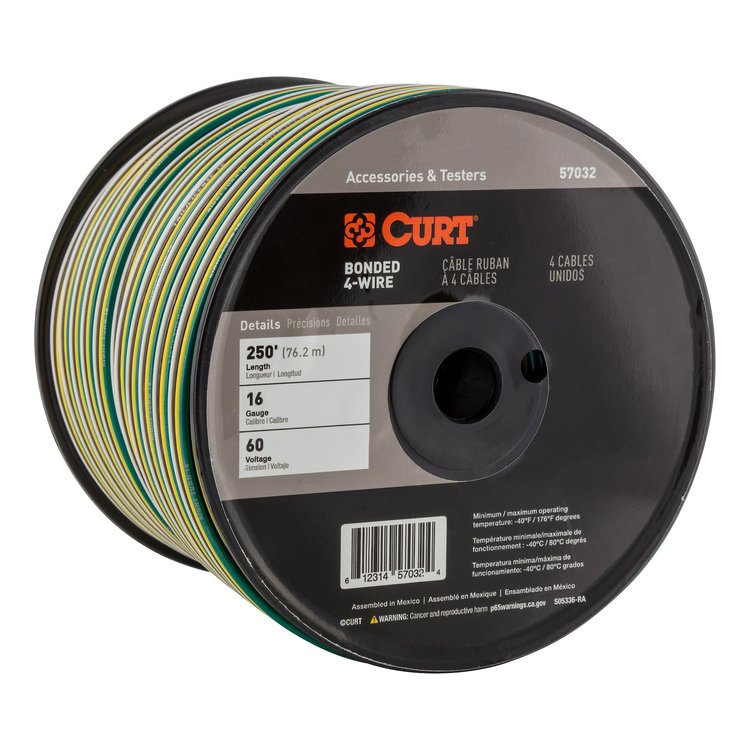 57032 Automotive Primary Wire 4-Bond White Brown Yellow Green 250 ft. Spool