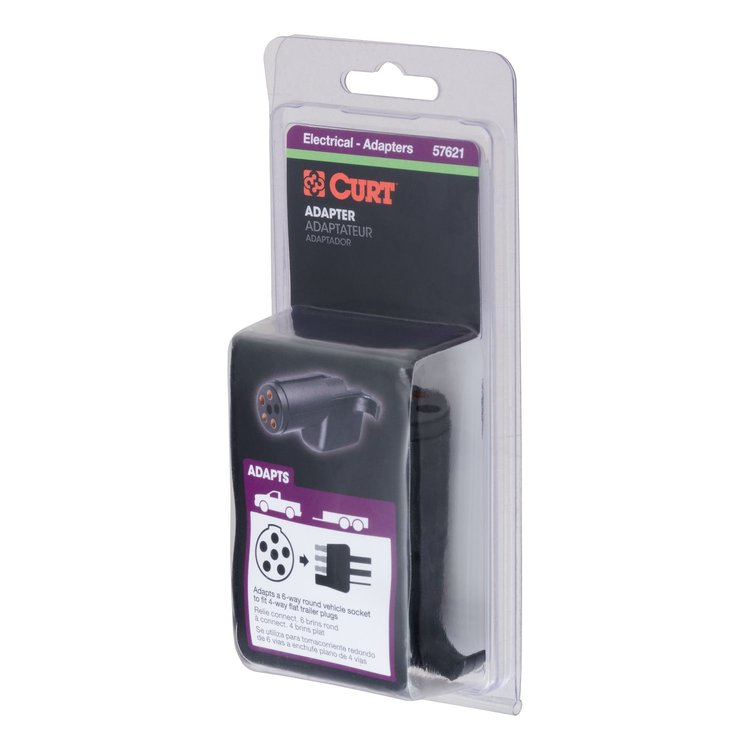 6-Way Round To 4-Way Flat Wiring Adapter Plastic