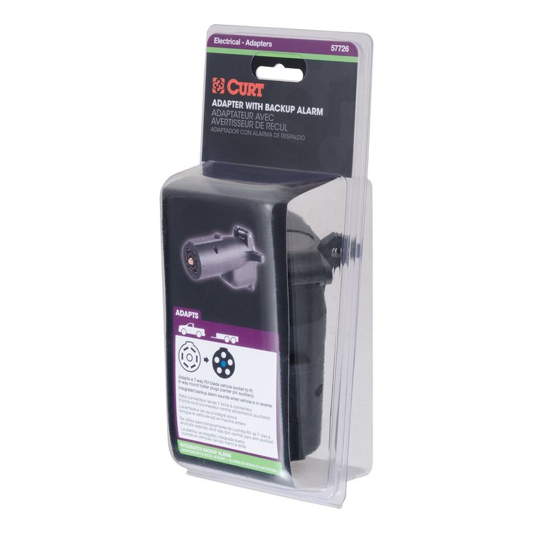 7-Way Round RV To 6-Way Round Adapter With Back-Up Alarm
