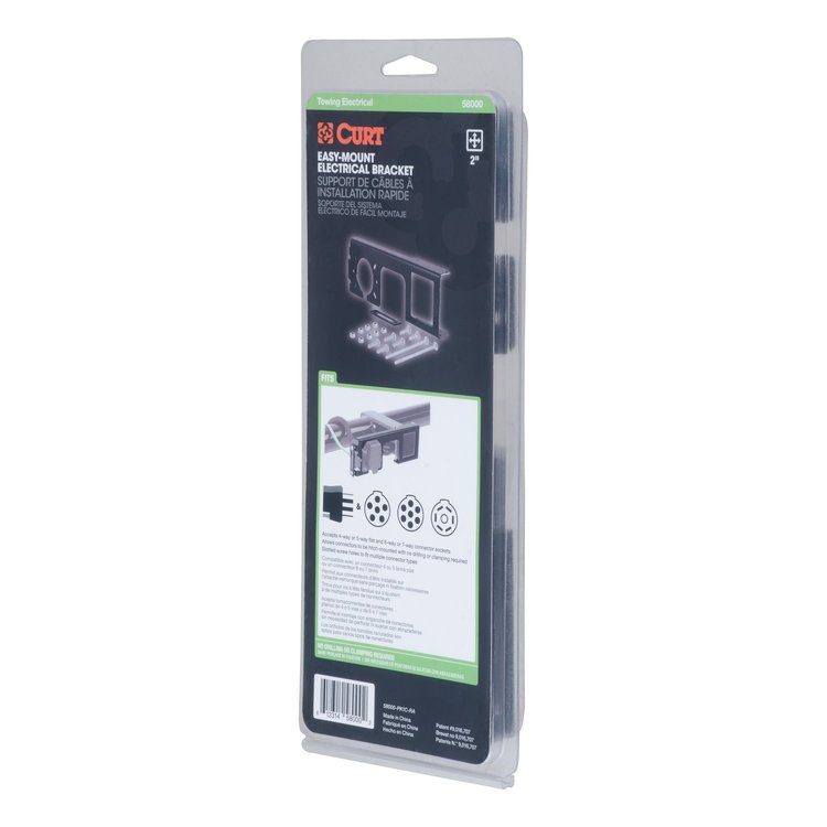 Easy Mount Electrical Bracket For 4 or 5-way Flat Plug & 6 or 7-Way Flat Plug Connectors