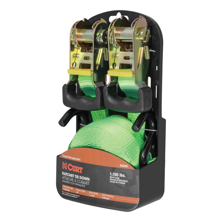 83028 Lime Green Cargo Straps with S-Hooks 16 ft.