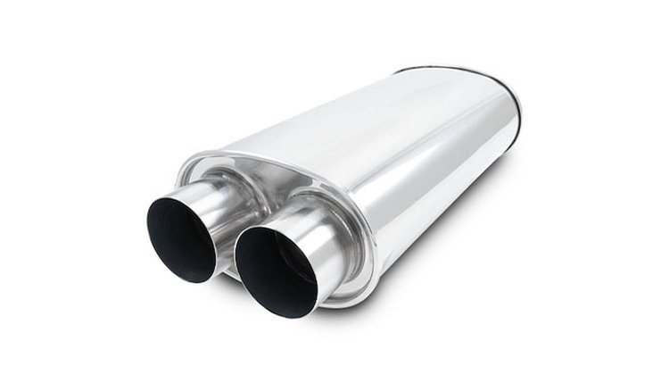 10535 STREETPOWER Universal Muffler [Dual Inlet 2.500 in., Dual Outlet 2.500 in., Stainless Steel]