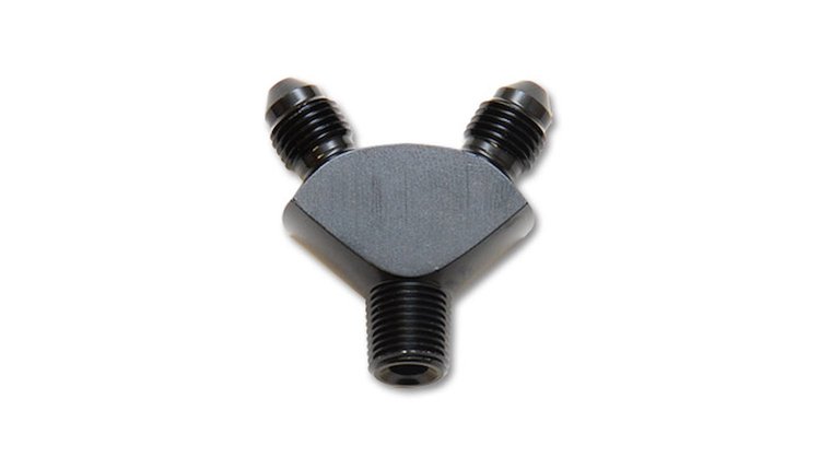 Y Adapter Fitting Size 1/8 NPT x Dual -3AN