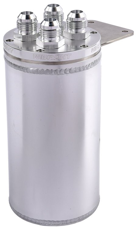 Universal Oil Breather Catch Can Tank Recirculating Top Closed Loop
