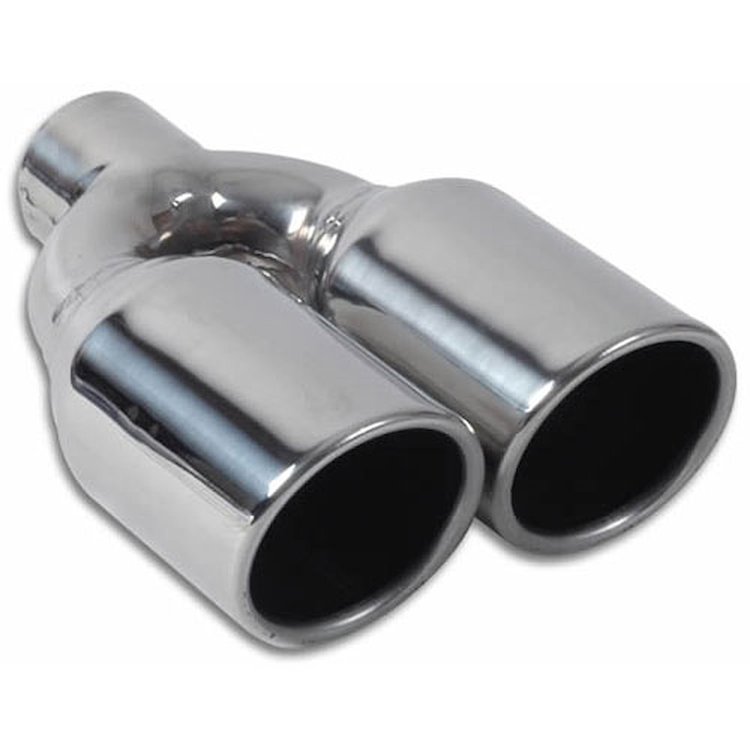 Dual 3.5" Round Stainless Steel Exhaust Tip Single Wall