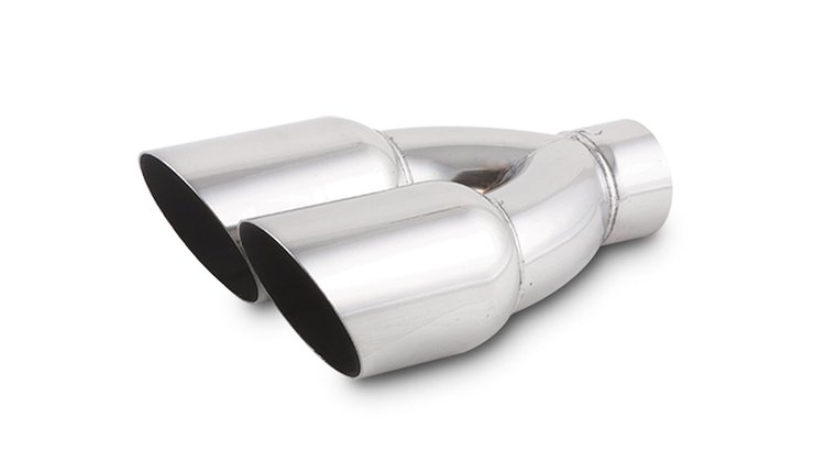 Dual 3.5" Round Stainless Steel Exhaust Tip Single Wall
