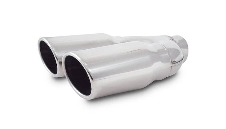Dual 3.25" x 2.75" Oval Stainless Steel Exhaust Tip Single Wall