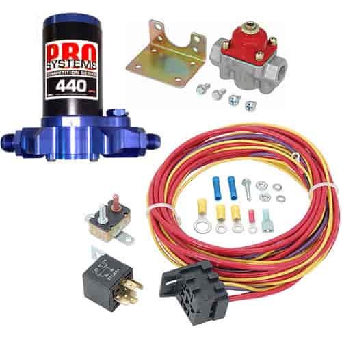 Electric Fuel Pump Kit 440 GPH -10AN Inlet/-8AN Outlet Includes: