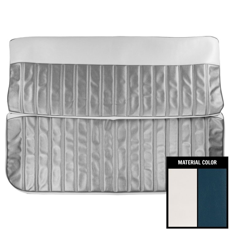 60TS0337B Vinyl Front Bench Seat Cover for 1960-66 Chevrolet & GMC Truck White/Blue
