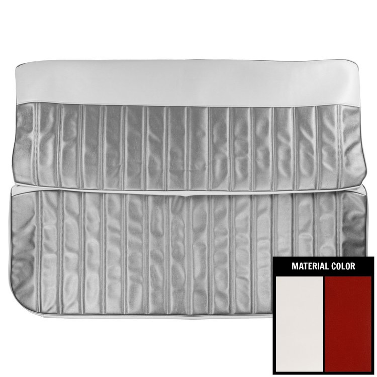 60TS3837B Vinyl Front Bench Seat Cover for 1960-66 Chevrolet & GMC Truck White/Red