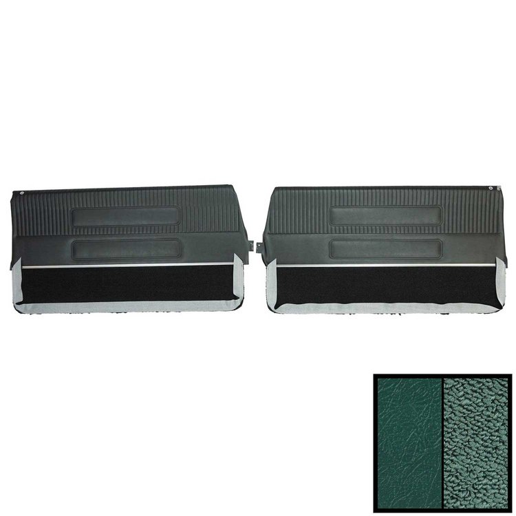 63PD52-P Front Door Panels for 1963 Pontiac Grand Prix /Parisienne Pre-Assembled Dark Aqua